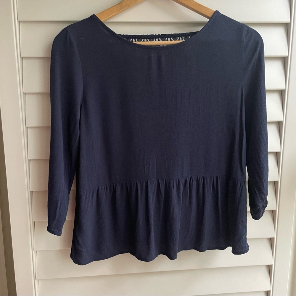 Navy Half Sleeve Top